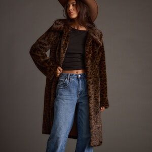 12th Tribe Rochelle Leopard Faux Fur Coat Size MM